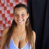Christina Model Blue & Pink Daisy Dukes Outfit AI Enhanced V2 HD Video
