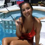 Christina Model Shiny Red Club Dress AI Enhanced V2 HD Video