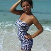 Christina Model Zebra Print Dress AI Enhanced V2 Video