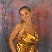 Christina Model Gold Dress AI Enhanced V2 Video