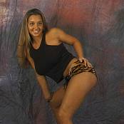 Christina Model Black Tank Top & Leopard Shorts AI Enhanced V2 Video